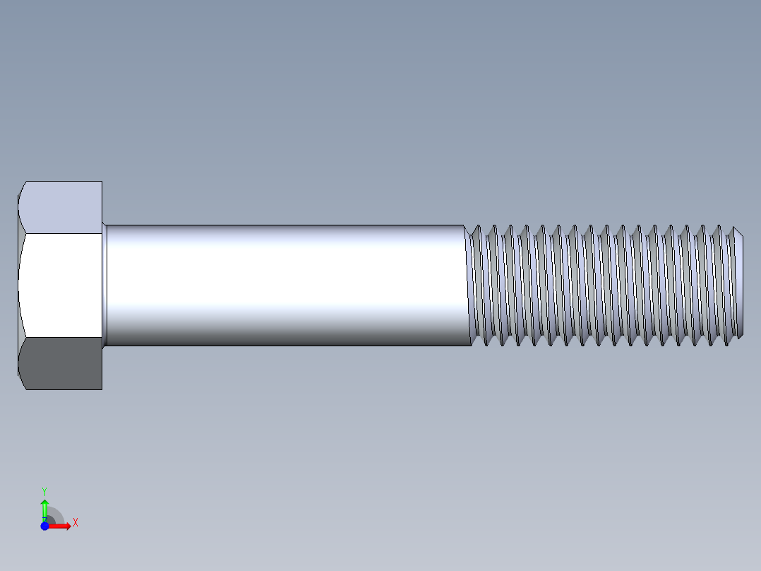 UNC 六角螺栓-Hex Bolt 0.750-10 x 4前视图