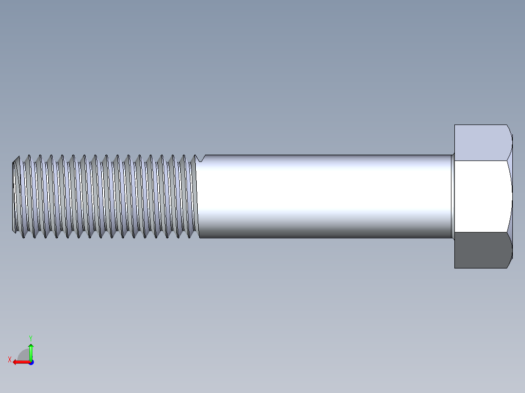 UNC 六角螺栓-Hex Bolt 0.750-10 x 4后视图