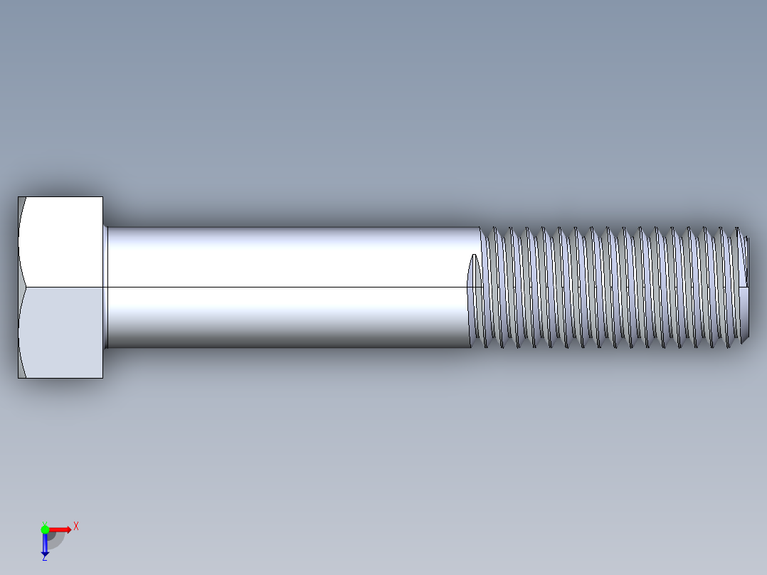 UNC 六角螺栓-Hex Bolt 0.750-10 x 4俯视图