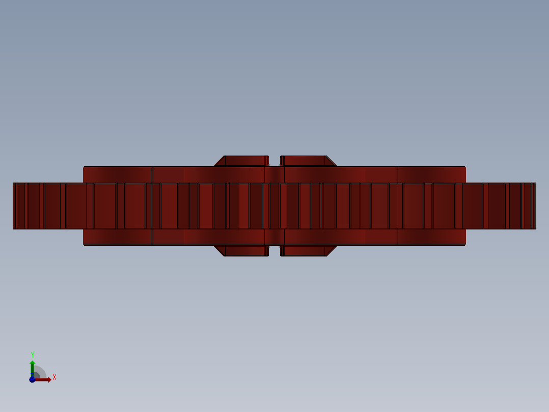 3649 Bright Red Technic Gear 40 Tooth.SLDPRT前视图