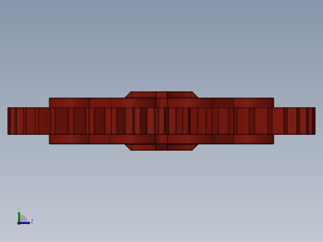 3649 Bright Red Technic Gear 40 Tooth.SLDPRT左视图