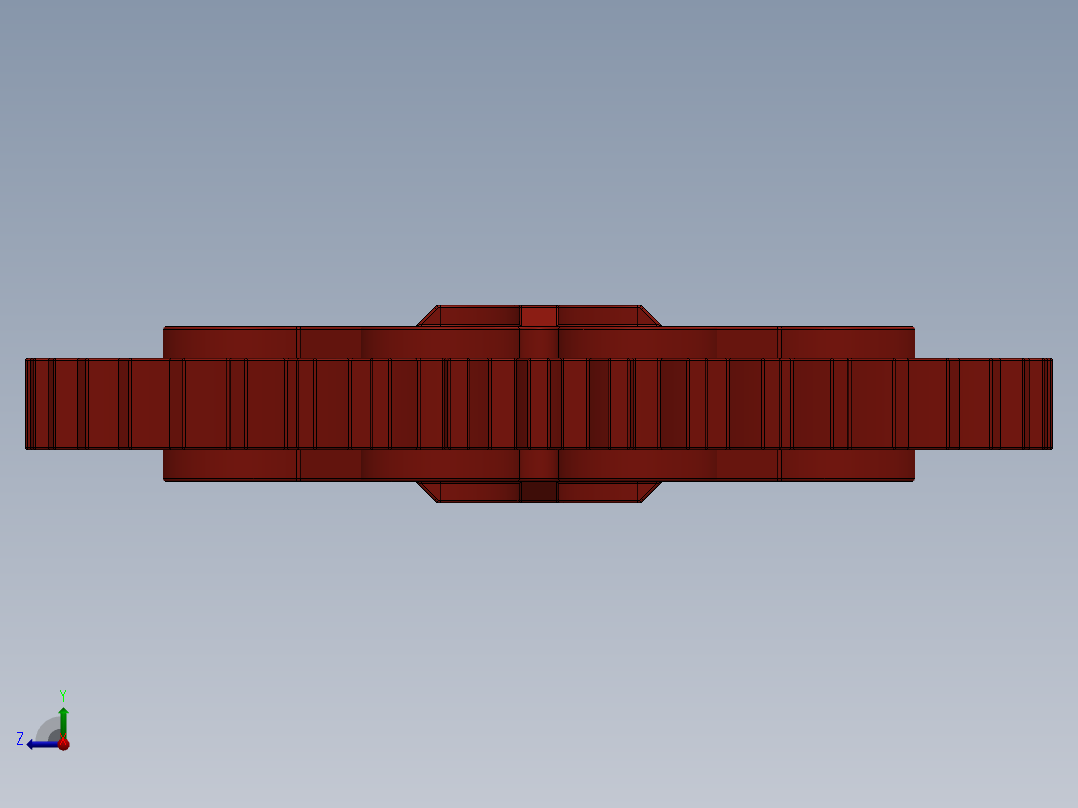 3649 Bright Red Technic Gear 40 Tooth.SLDPRT右视图
