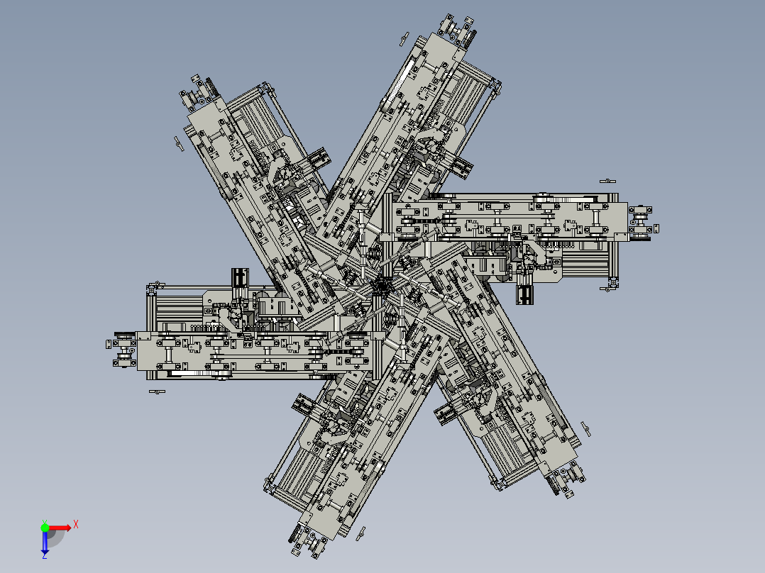 密封条自动锯切设备俯视图