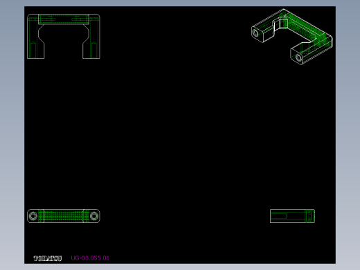 取手(鋁合金)(A)UG-2D多系列多零件图纸模型