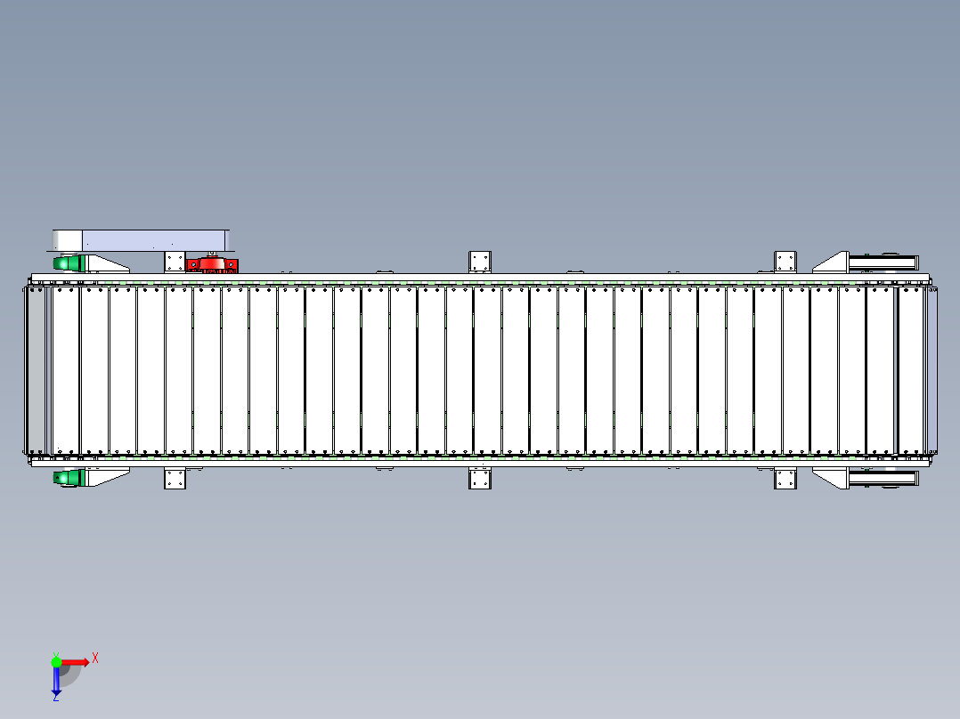 碳钢链板传送带俯视图