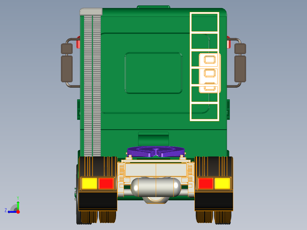 卡车牵引车三维模型三维右视图