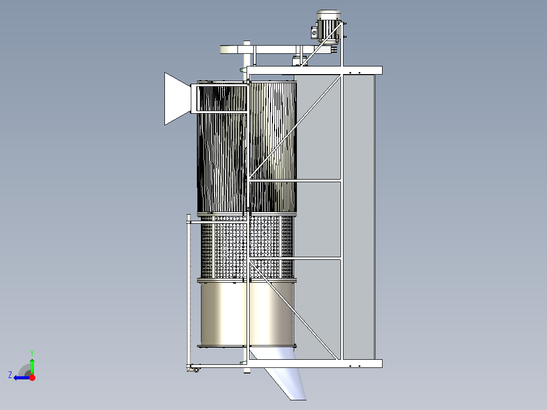 核桃去青皮机构设计【去皮机含运动仿真】【三维SW】【含4张CAD图纸+说明书】右视图