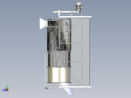 核桃去青皮机构设计【去皮机含运动仿真】【三维SW】【含4张CAD图纸+说明书】右视缩略图