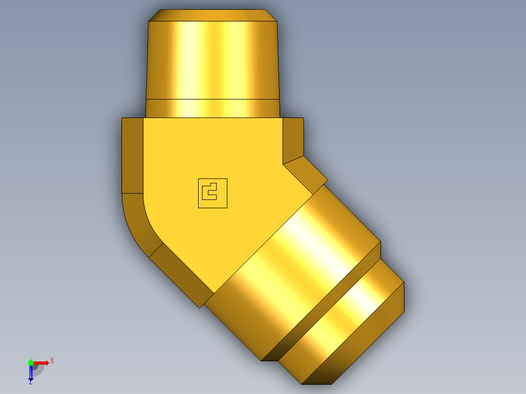 扩口式工业通用硬管接头45Deg Elbow 159F-10-6俯视图