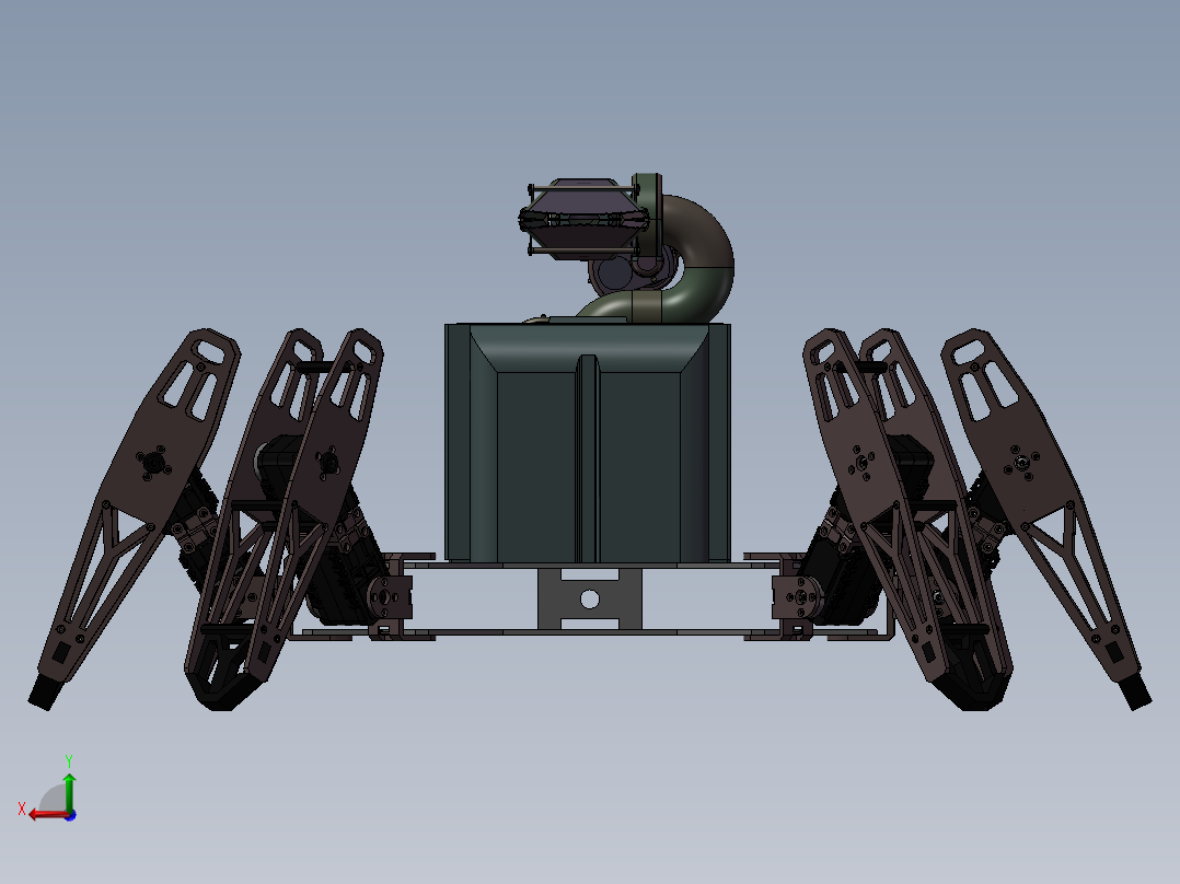 蜘蛛机器人消防员3D模型后视图