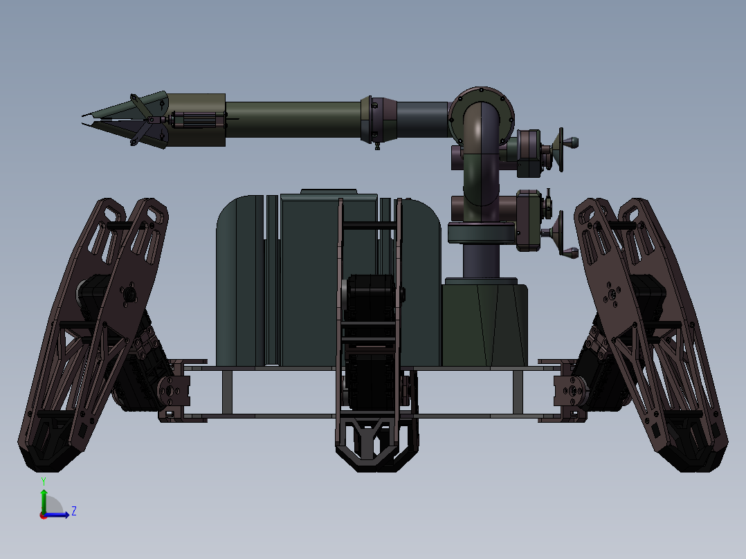 蜘蛛机器人消防员3D模型左视图