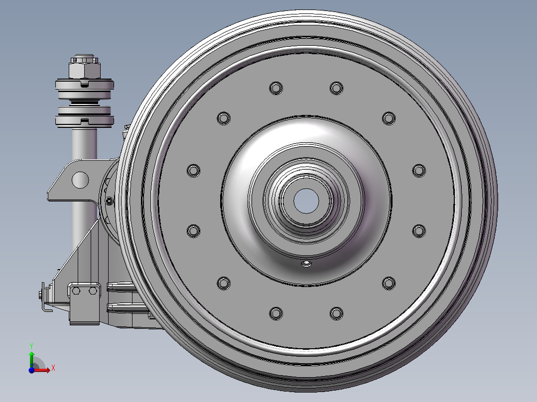 动车轮对模型三维建模前视图