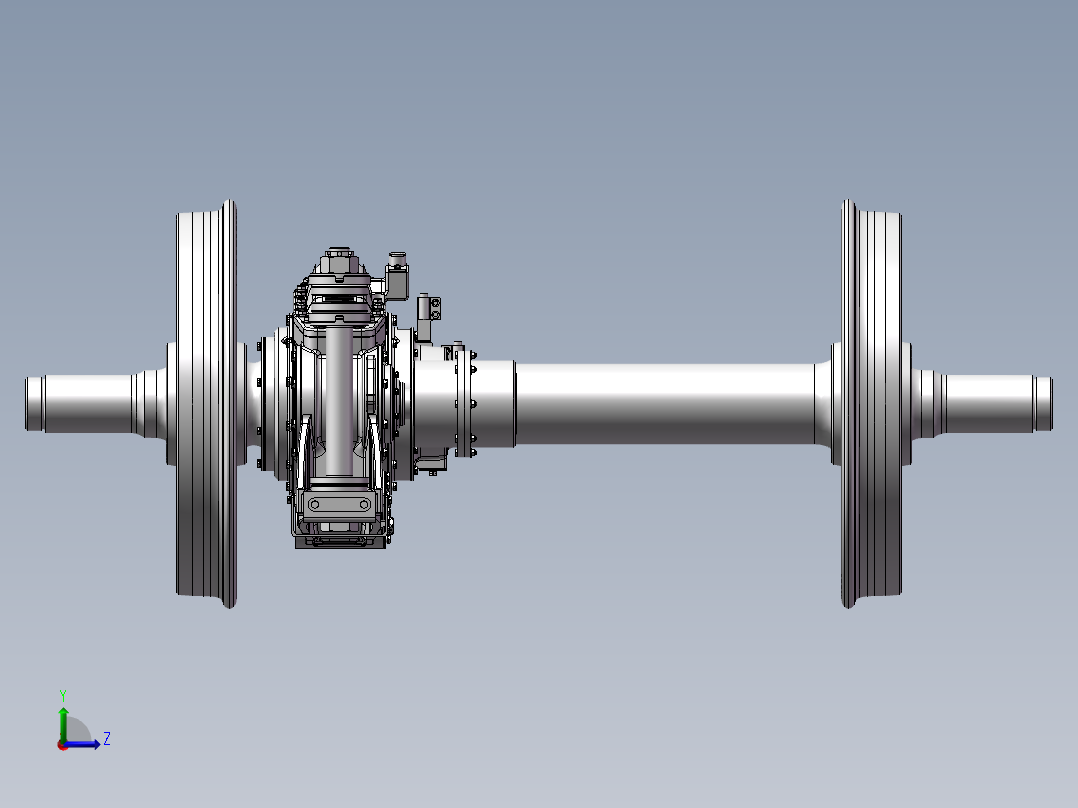 动车轮对模型三维建模左视图