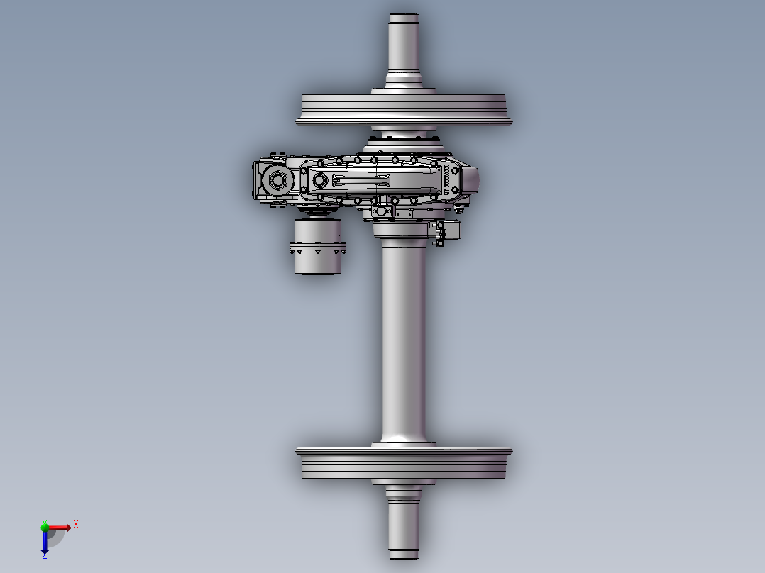 动车轮对模型三维建模俯视图