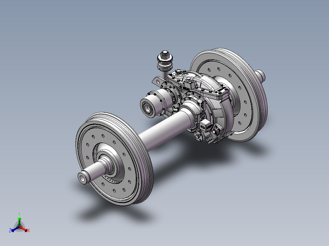 动车轮对模型三维建模正等轴测图