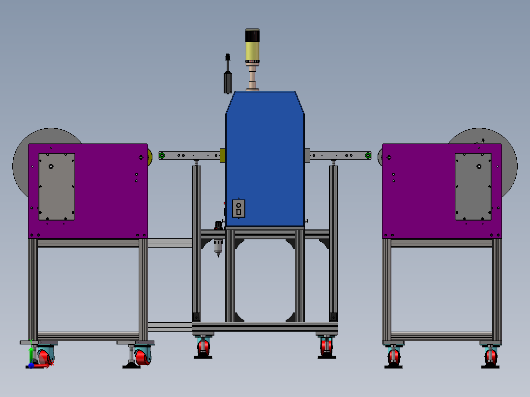 片材清洁机整理（sw18可编辑+工程图+bom）前视图