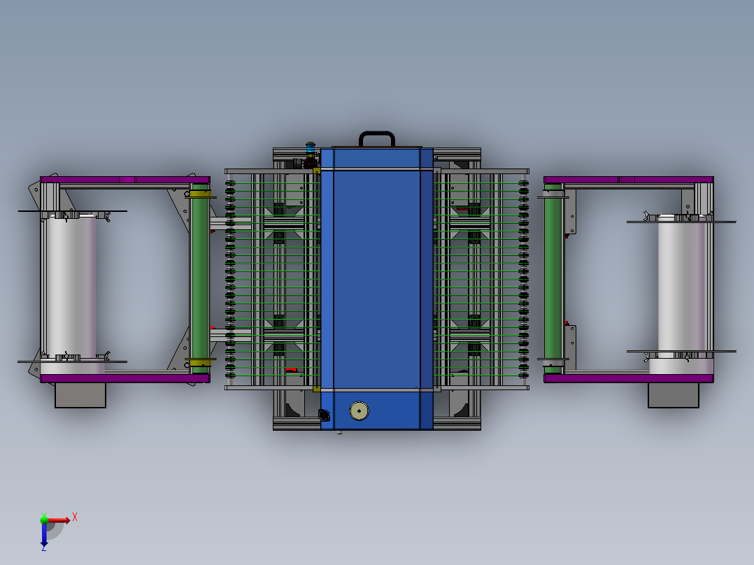 片材清洁机整理（sw18可编辑+工程图+bom）俯视图