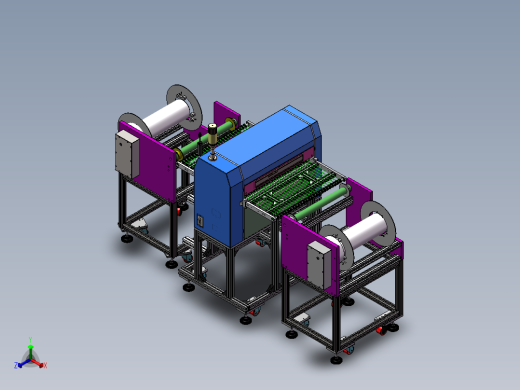片材清洁机整理（sw18可编辑+工程图+bom）正等轴测缩略图