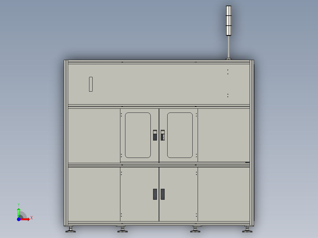 芯片封装双工位注压一体机step前视图