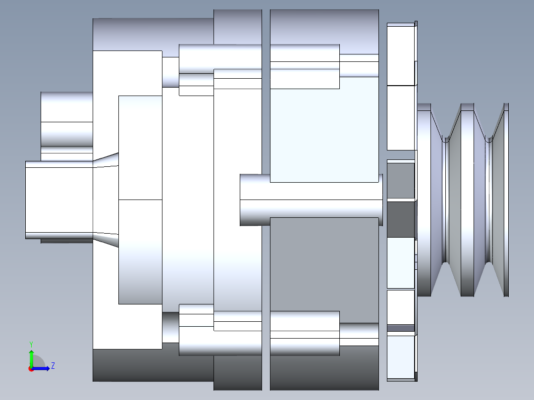 GM 交流发电机左视图