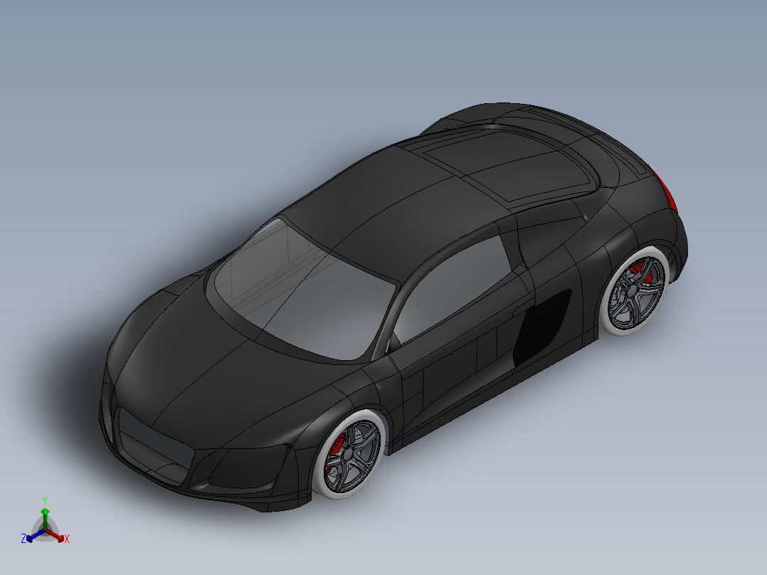 奥迪R8斯皮尔斯正等轴测图