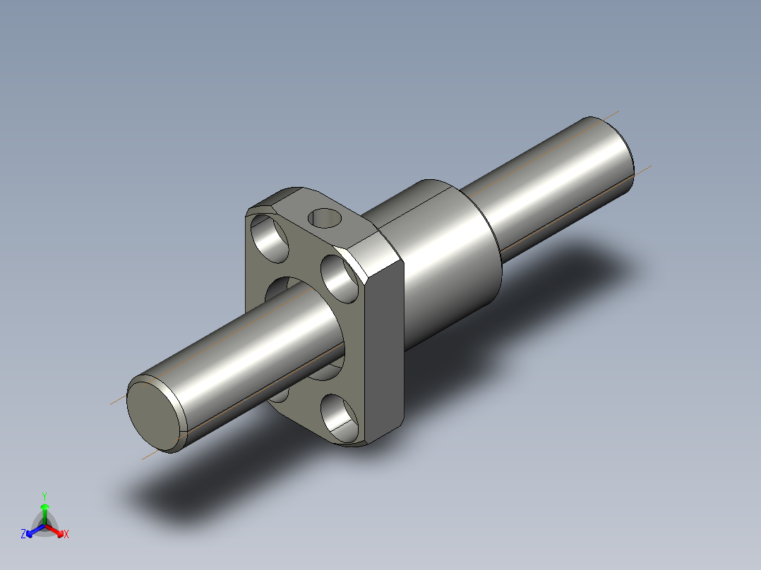 JF1603-4滚珠丝杆3D模型主视图