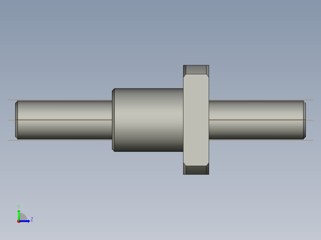 JF1603-4滚珠丝杆3D模型左视图