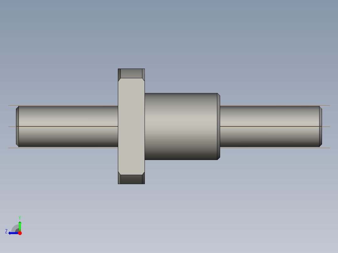 JF1603-4滚珠丝杆3D模型右视图