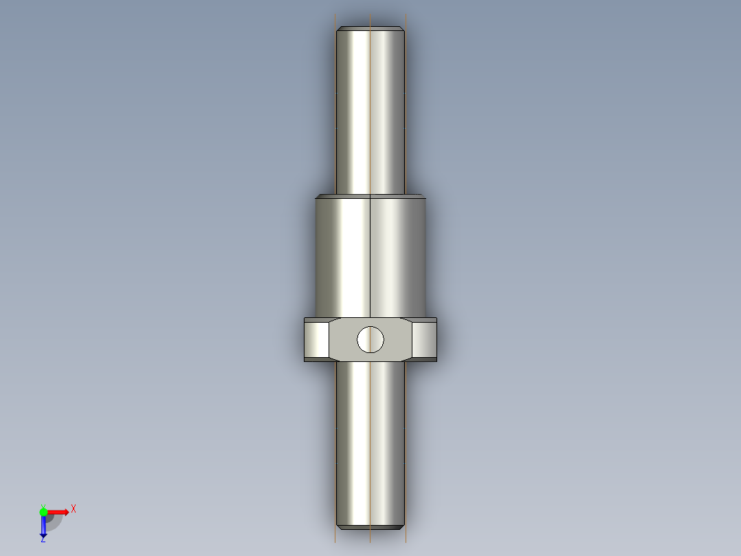 JF1603-4滚珠丝杆3D模型俯视图