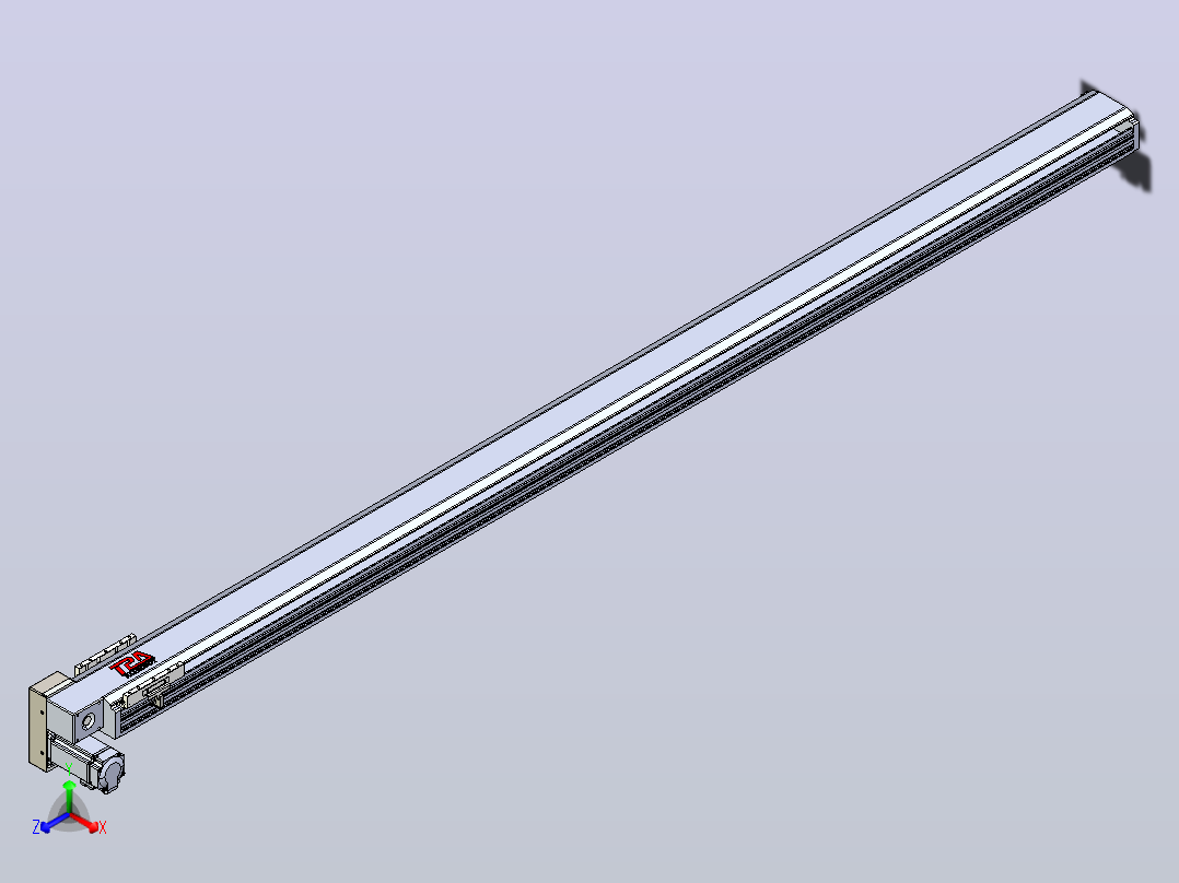 皮带直线轴半封闭可选导轨TPA-HNB-120D-110-L2100-LP-Y-P40-N3主视图