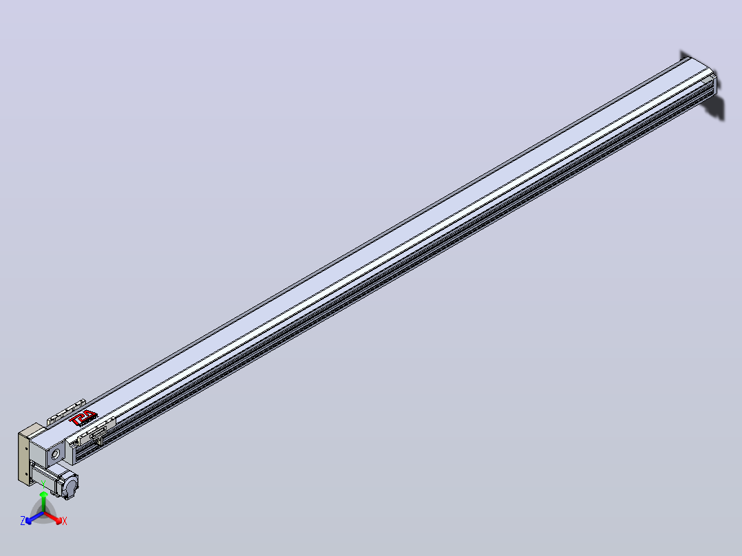 皮带直线轴半封闭可选导轨TPA-HNB-120D-110-L2100-LP-Y-P40-N3正等轴测图