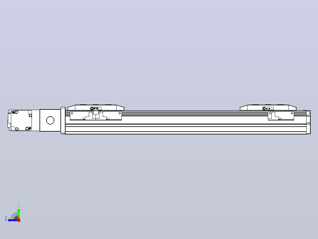 皮带直线轴双滑块型TPA-GCBS-50-P42-L100-QL-M10-N3右视图
