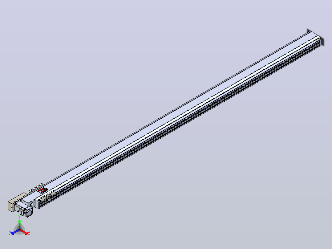 皮带直线轴半封闭可选导轨TPA-HNB-120D-110-L2400-ML-Y-P40-N3正等轴测图