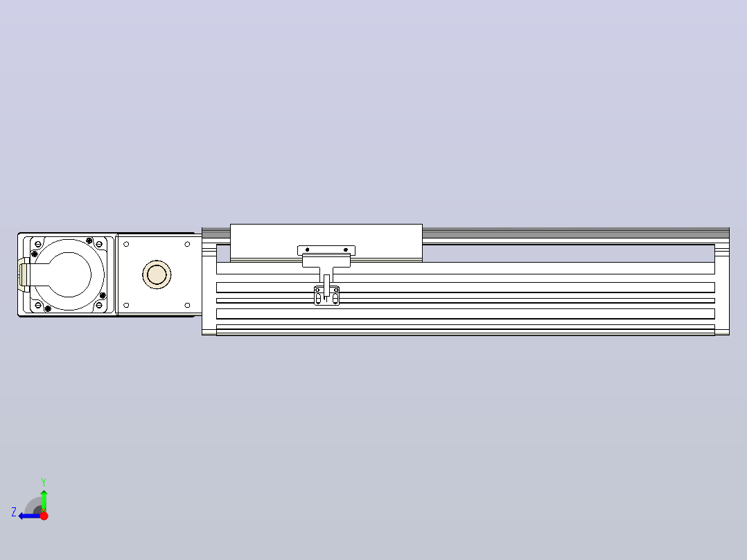 皮带直线轴半封闭可选导轨TPA-HNB-202D-140-L200-ML-C-P75-N3右视图