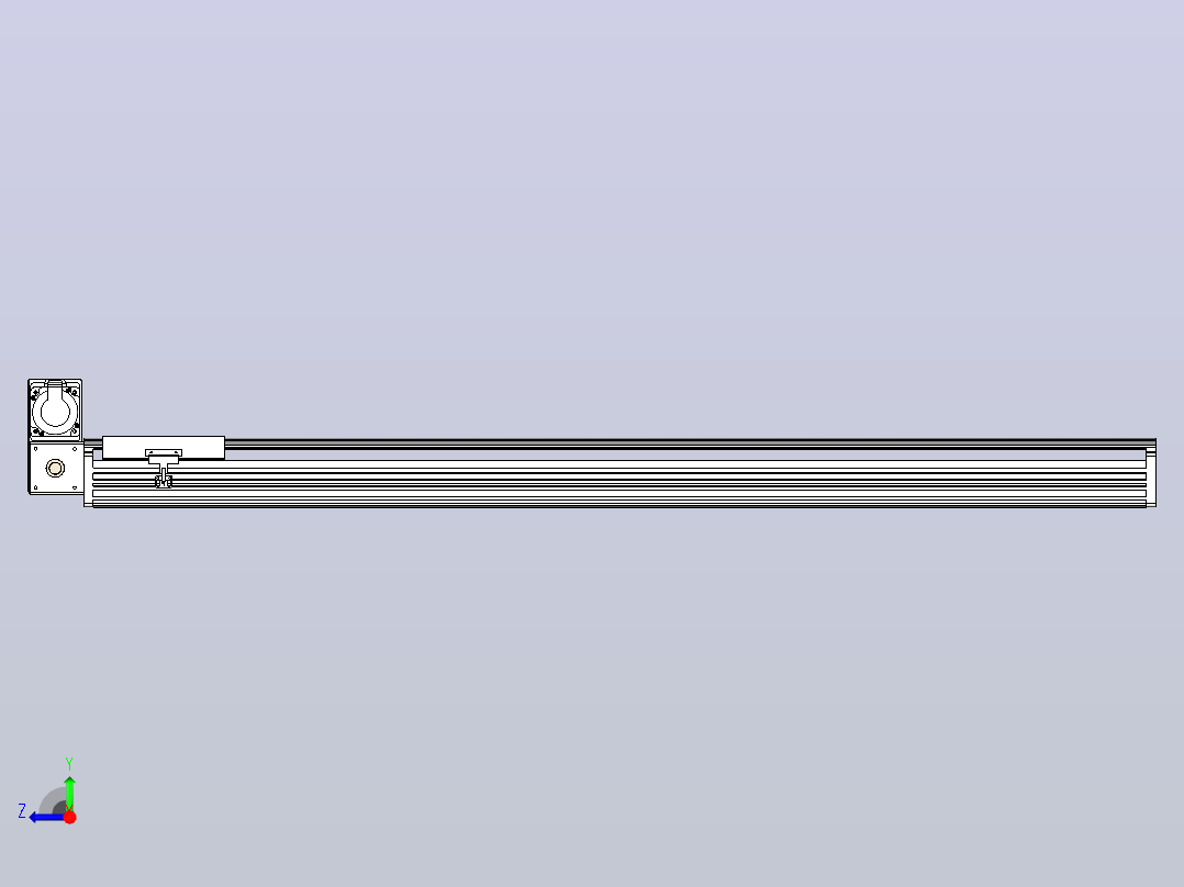 皮带直线轴半封闭可选导轨TPA-HNB-202D-140-L1400-LU-Y-P75-N3右视图