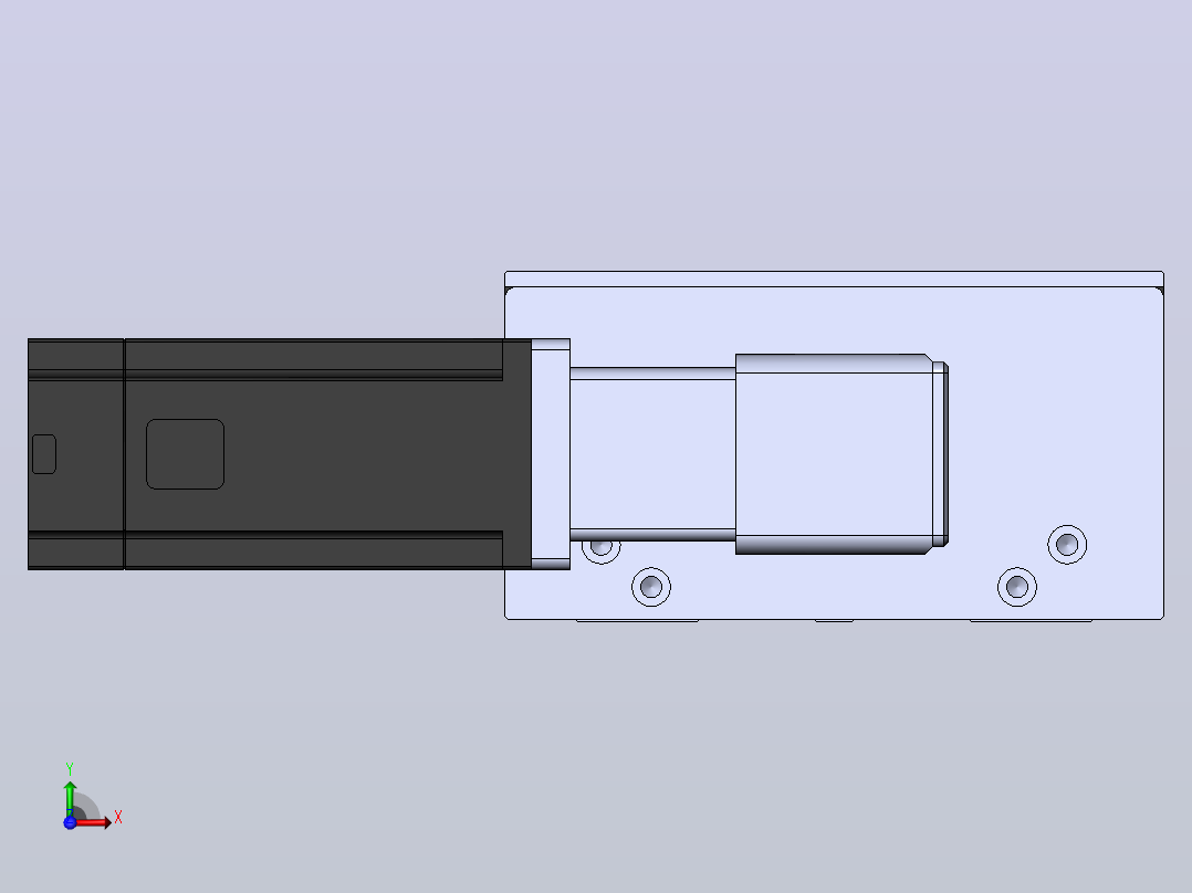 直线模组DMBF135-RTCR（右折直连带电机座）[DMBF135-L45S500-DT400-A2U-RTCR]前视图