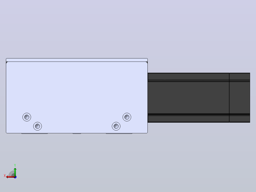 直线模组DMBF135-RTCR（右折直连带电机座）[DMBF135-L45S500-DT400-A2U-RTCR]后视图