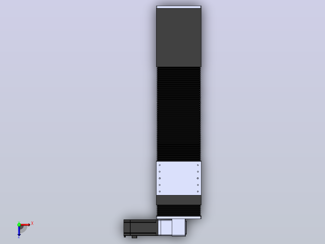 直线模组DMBF135-RTCR（右折直连带电机座）[DMBF135-L45S500-DT400-A2U-RTCR]俯视图