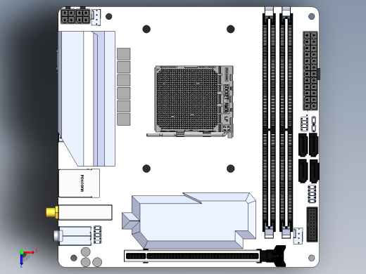 B450 itx主板模型俯视缩略图