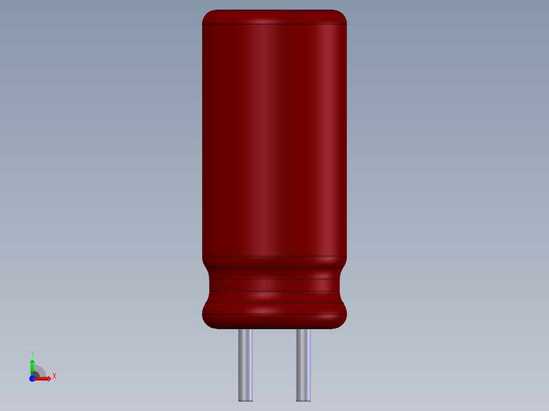 电子器件电容Electrolitic Capacitor Radial 5x11前视图