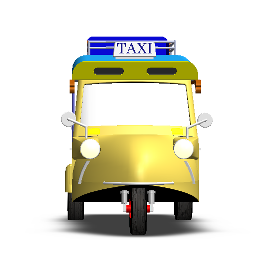 一辆嘟嘟三轮蛙头车