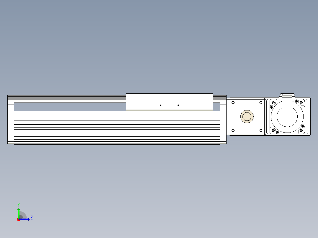 皮带直线轴半封闭可选导轨TPA-HNB-202D-140-L150-MR-Y-P75-N3左视图