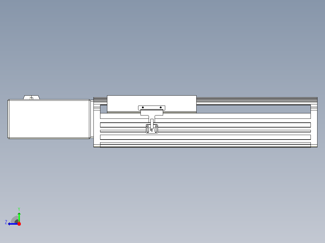 皮带直线轴半封闭可选导轨TPA-HNB-202D-140-L150-MR-Y-P75-N3右视图