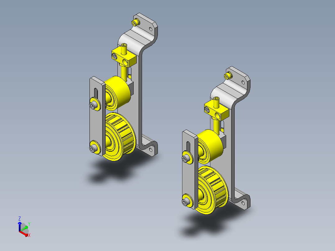 皮带张力装置（手动）正等轴测图