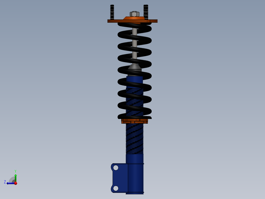 solidworks 绞牙避震系统右视图