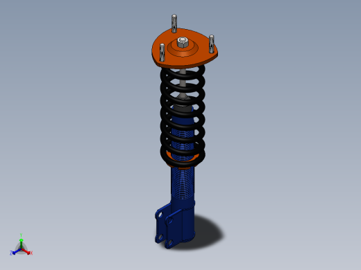 solidworks 绞牙避震系统正等轴测缩略图