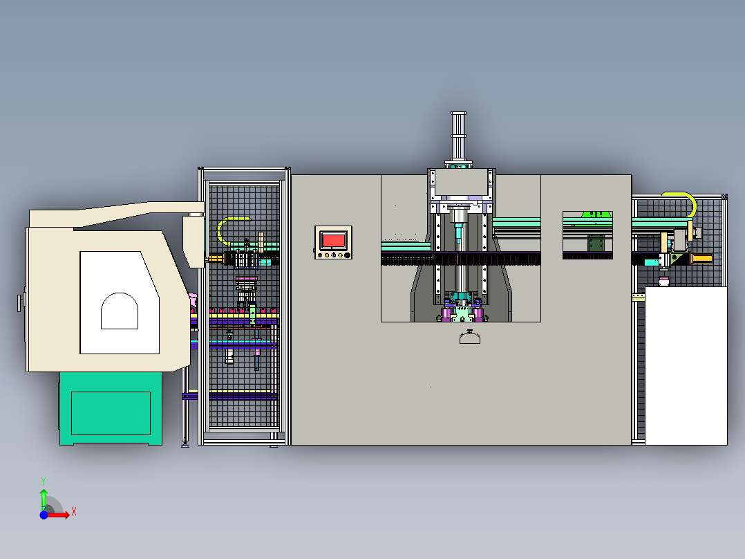 CNC铣床自动化前视图