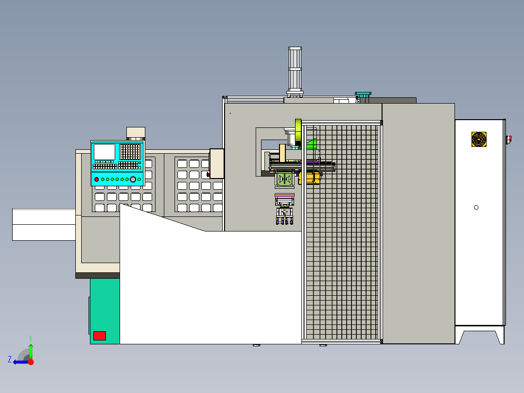 CNC铣床自动化右视图