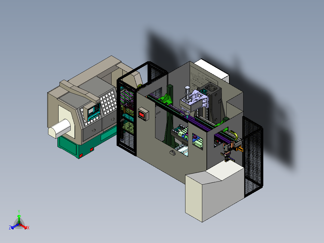 CNC铣床自动化正等轴测图