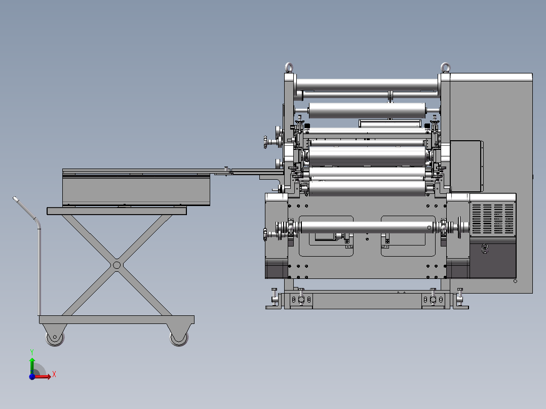 3393 自动化锂电池极片分条机 sw2016前视图
